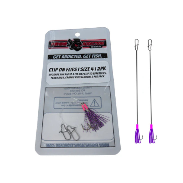 Fishing Addiction Clip-on Flies for jumbo perch