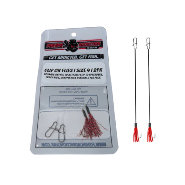 Fishing Addiction Clip-on Flies for jumbo perch