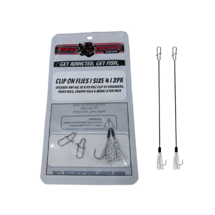 Fishing Addiction Clip-on Flies for jumbo perch