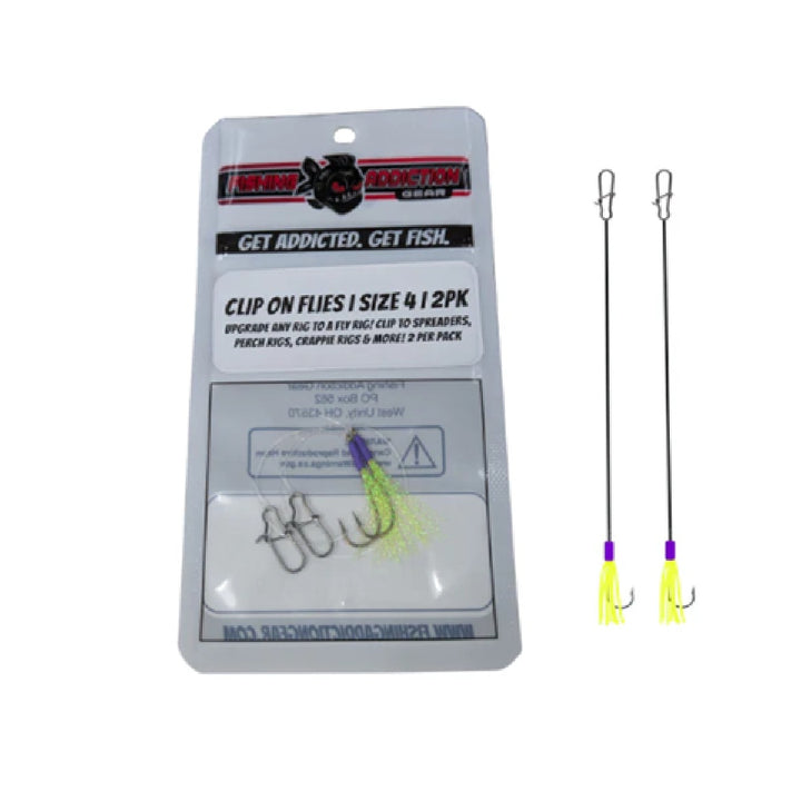 Fishing Addiction Clip-on Flies for jumbo perch