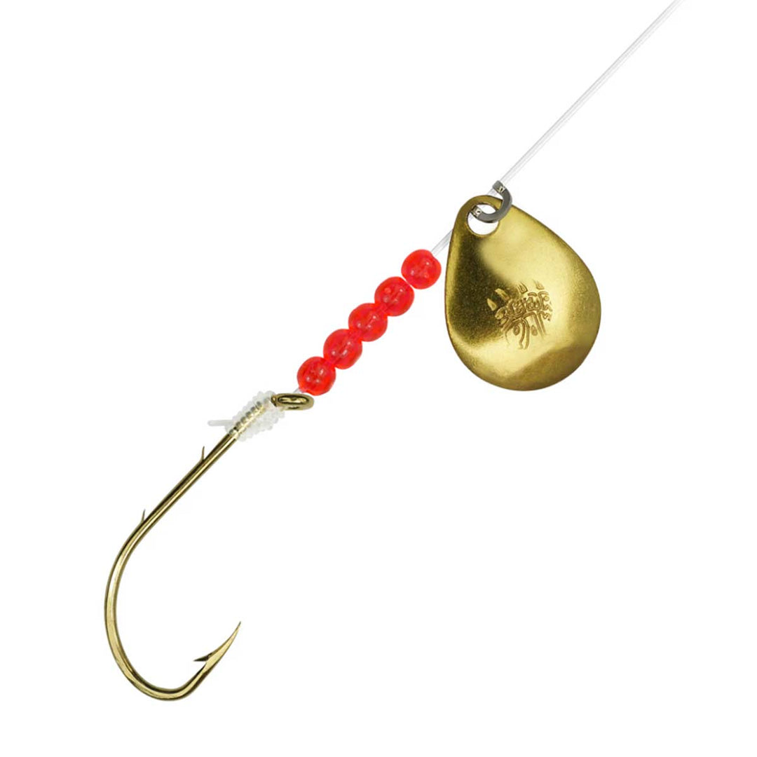 Bear Paw Flicker Snelled Hooks – Gold Finish