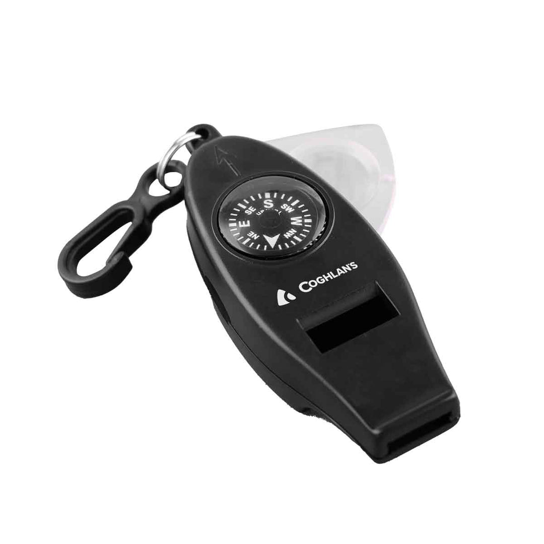 Emergency whistle with multiple survival tools
