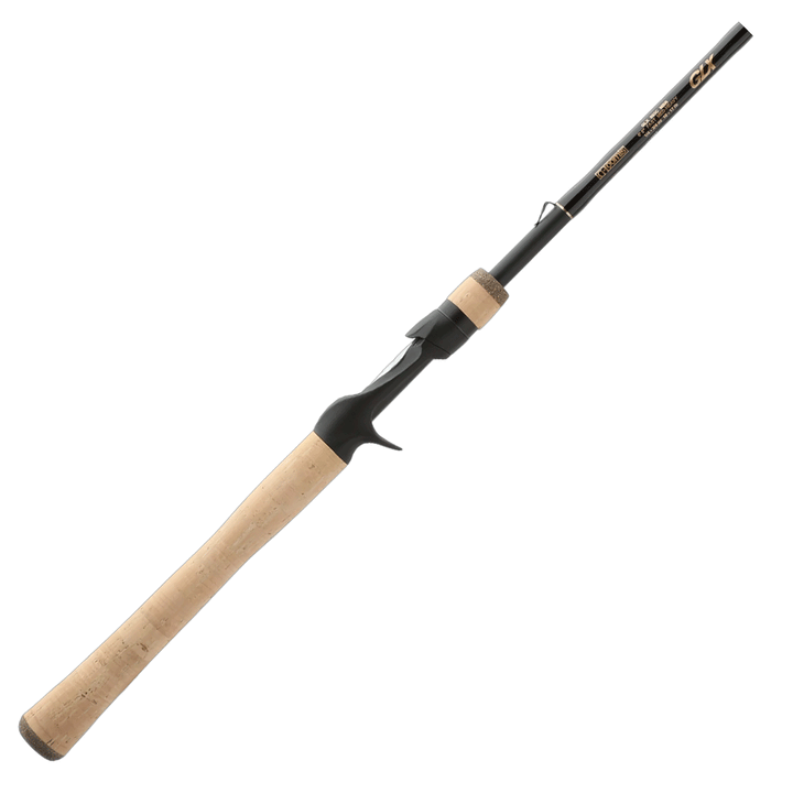 Close-up of G. Loomis 2024 GLX Casting Rod with cork handle