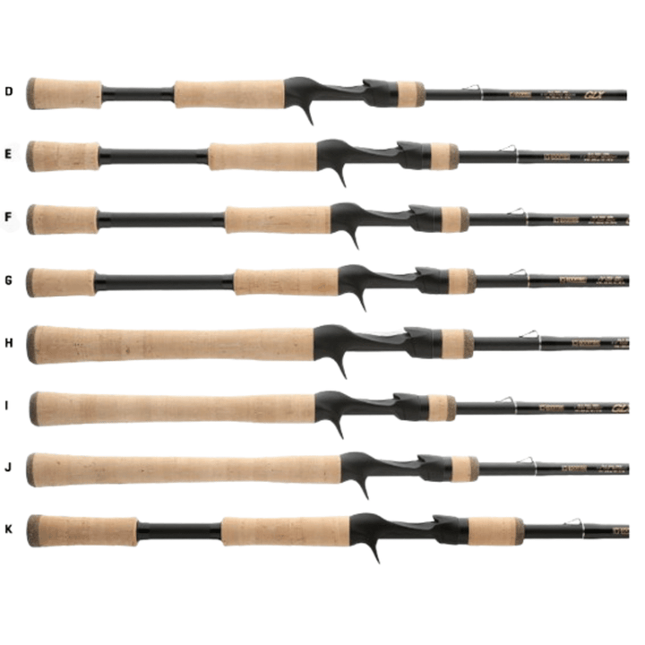 Close-up of G. Loomis 2024 GLX Casting Rod with cork handle