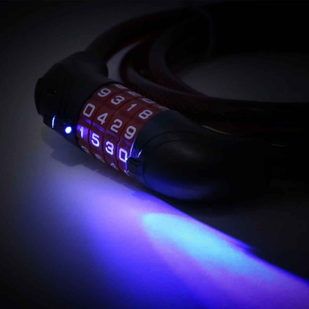 LED-illuminated 4-digit combination lock for outdoor gear
