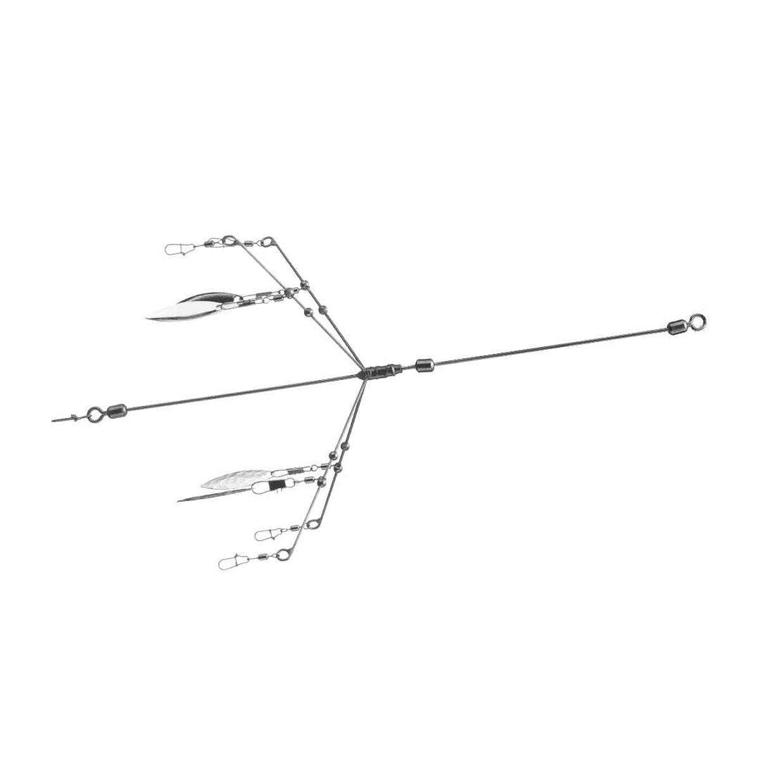 GeeCrack Stealth 5 Bladed Umbrella Rig Silver finesse Alabama rig for bass fishing