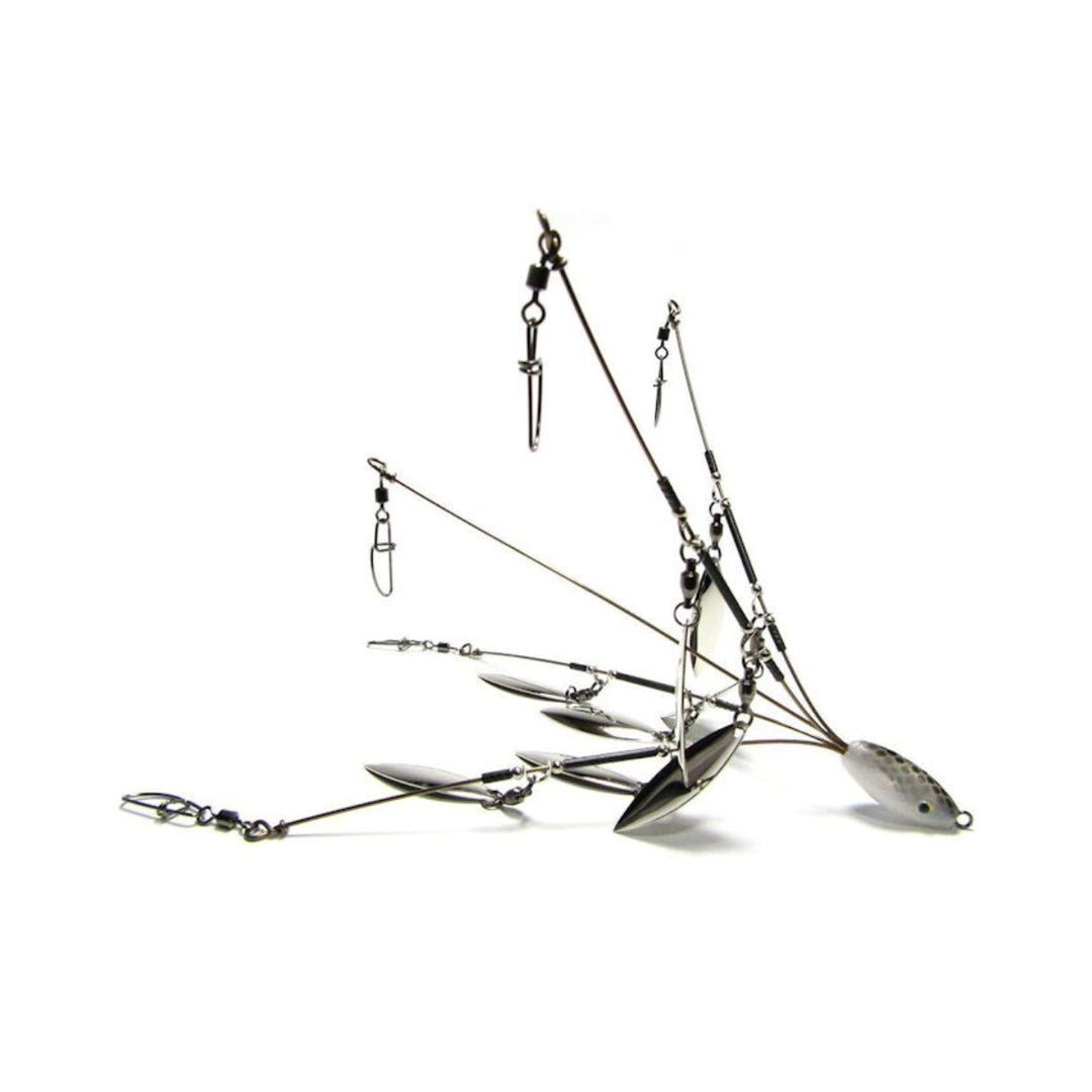 5-wire umbrella rig with 8 willow blades for maximum attraction