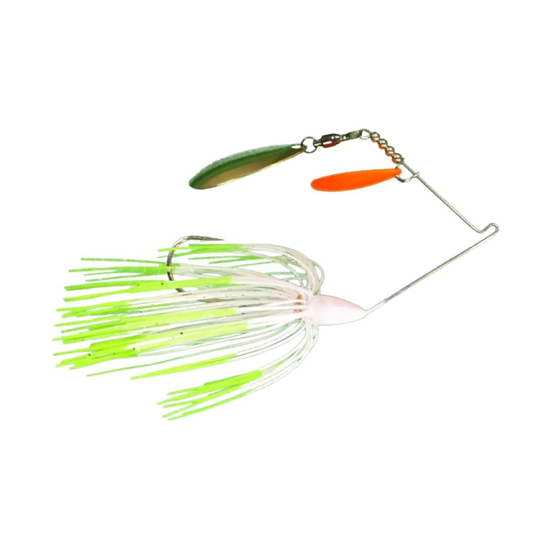 Blue Rock Indiana Pulse Spinnerbait with hand-tied silicone skirt and vibrating blade action for bass