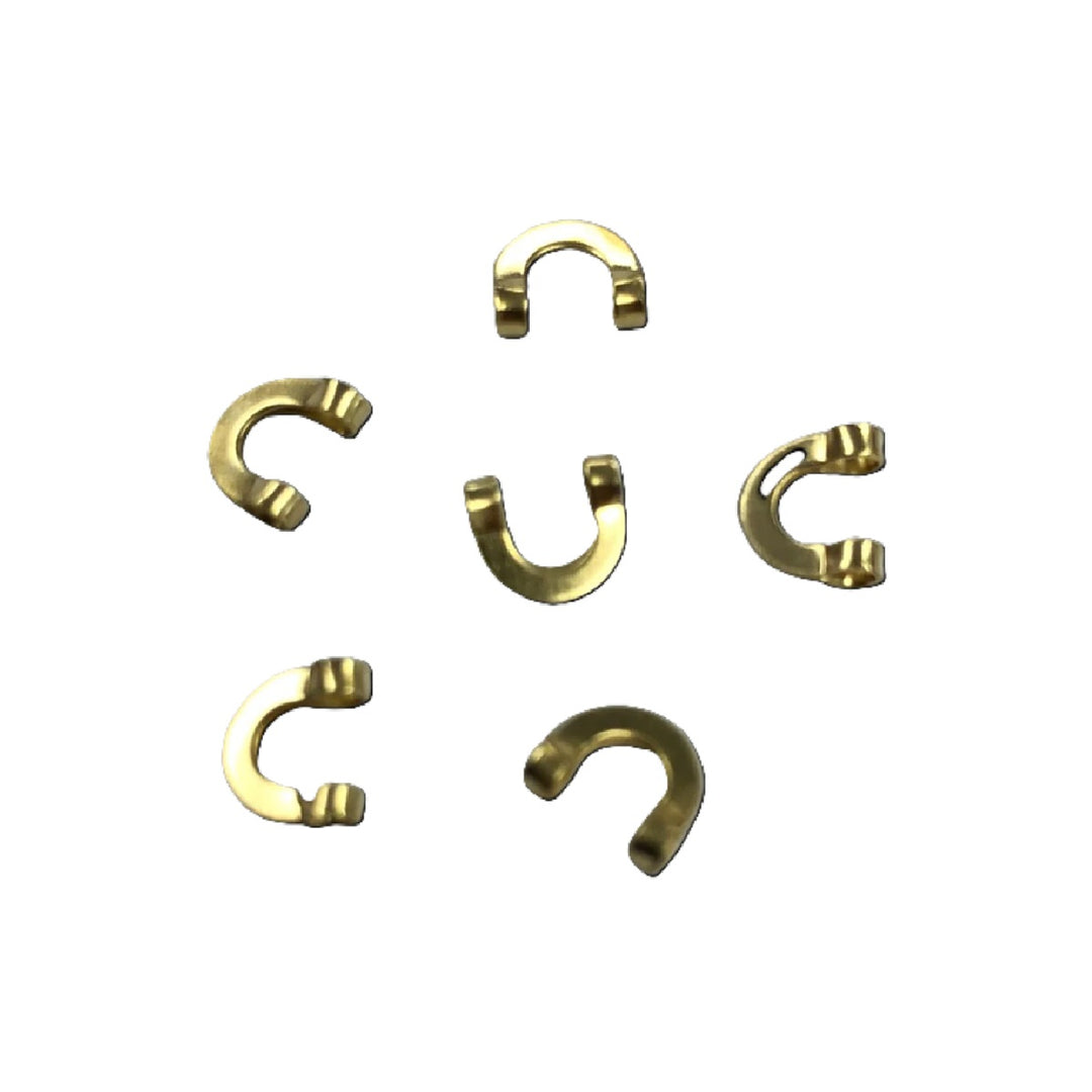 Close-up of folded clevis component for fishing rigs