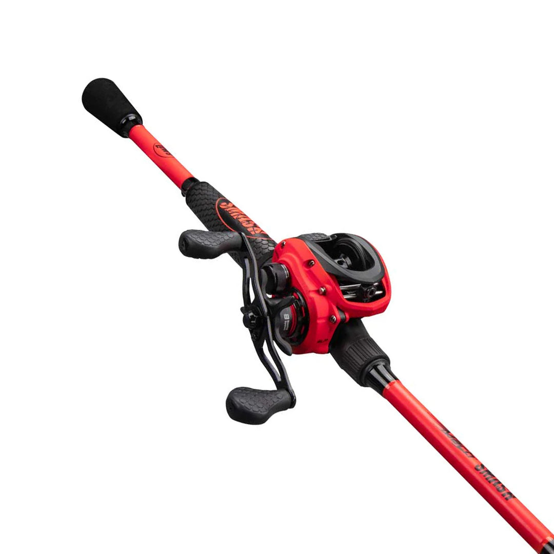 Lew’s Mach Smash Baitcast Combo – High-Speed Red Rod and Reel for Bass Fishing