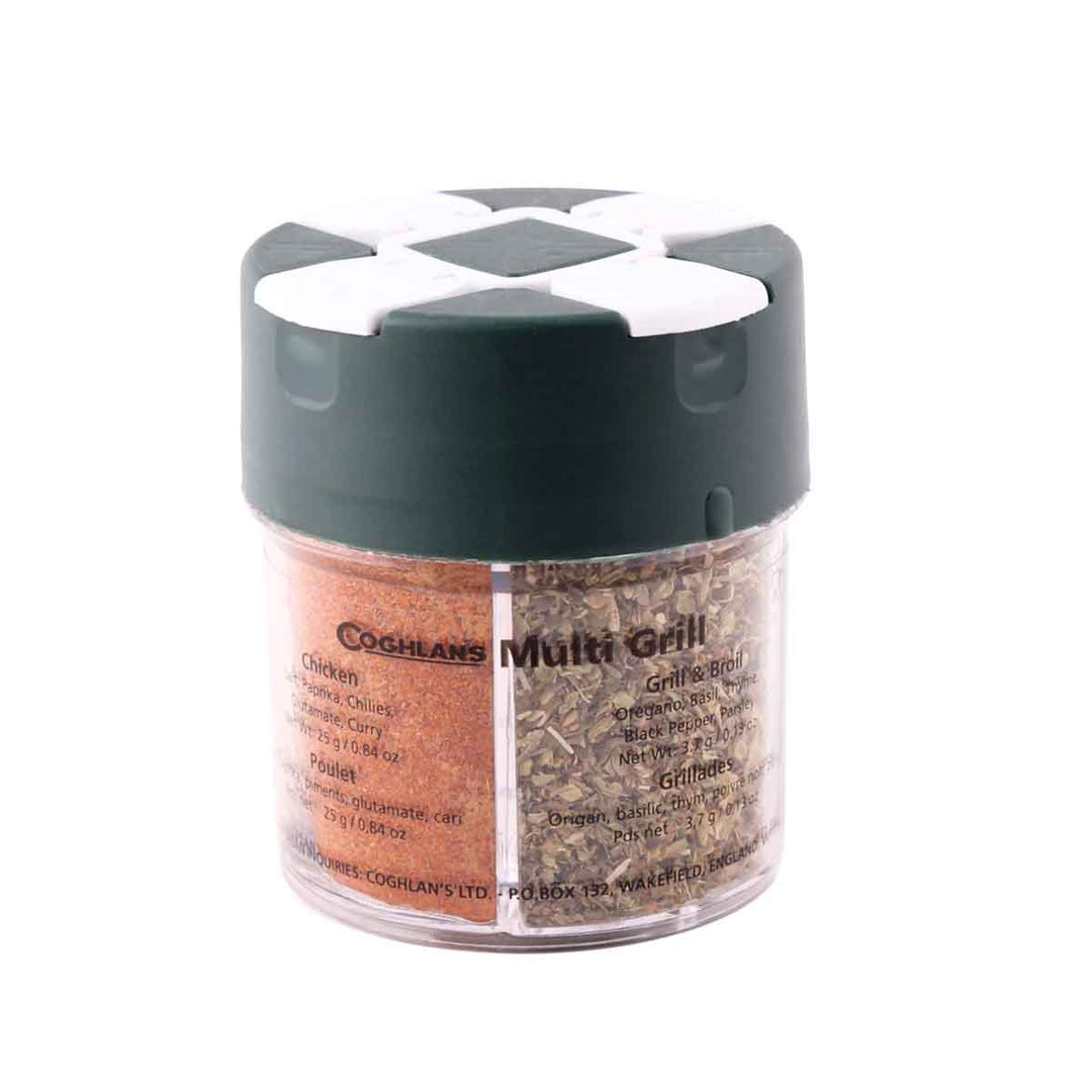 Coghlan’s Multi-Grill Shaker with four spice compartments