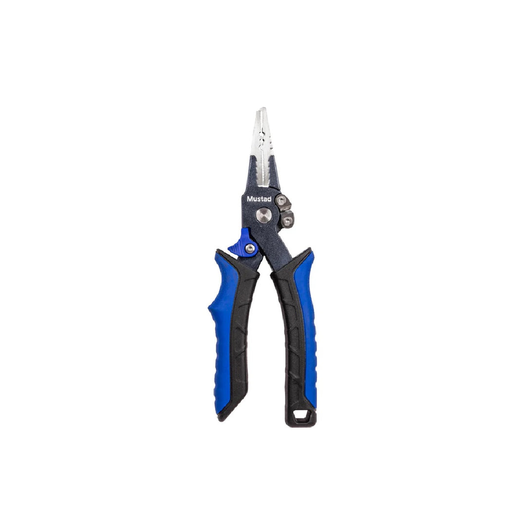 Mustad 7.5 inch Spring Assisted Fishing Pliers with Teflon coating and carbide cutters
