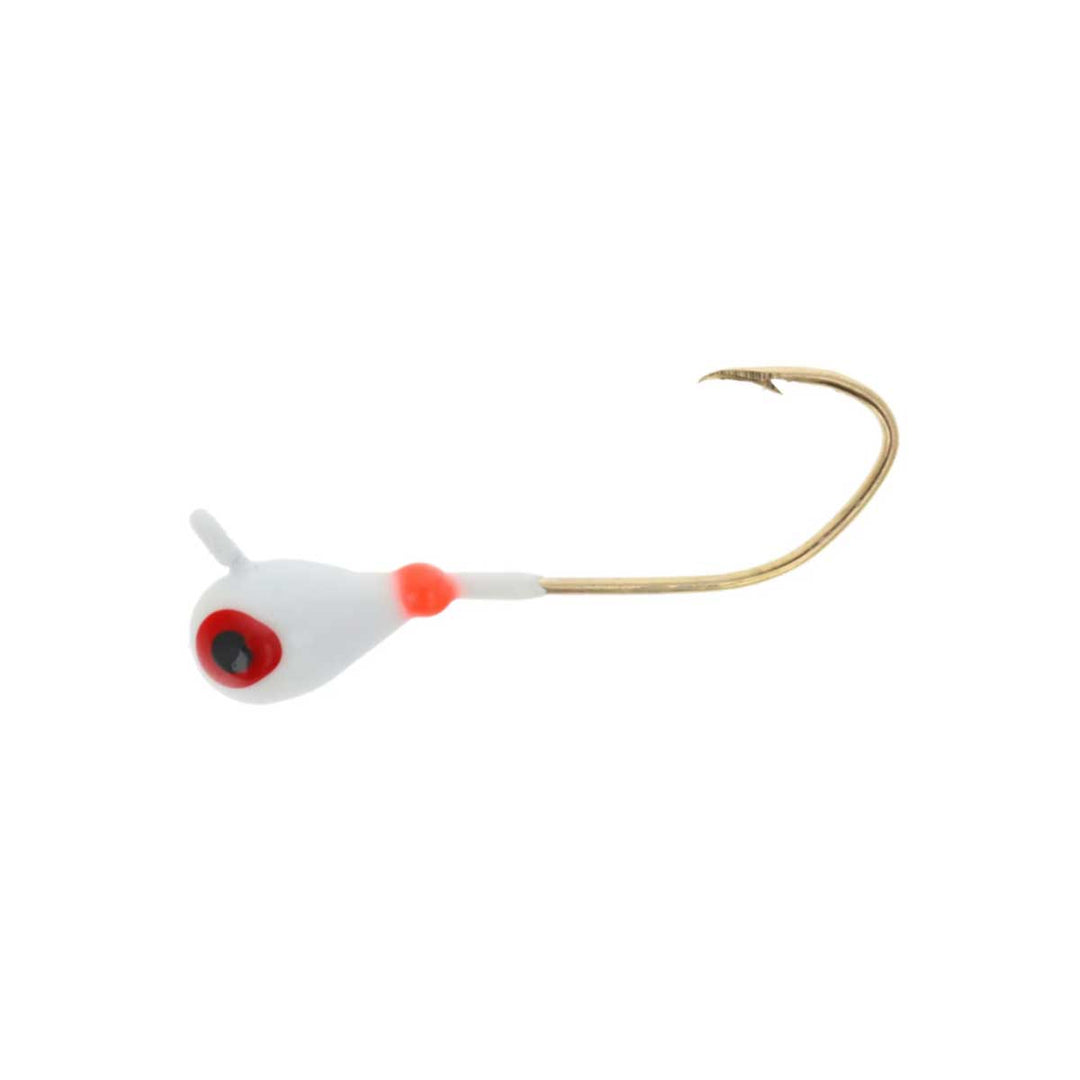 Eagle Claw Tungsten Tear Drop Long Shank Ice Jig Pearl-White-UV