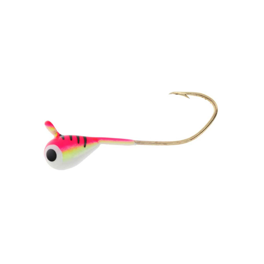 Eagle Claw Tungsten Tear Drop Long Shank Ice Jig Pink-Firetiger-UV