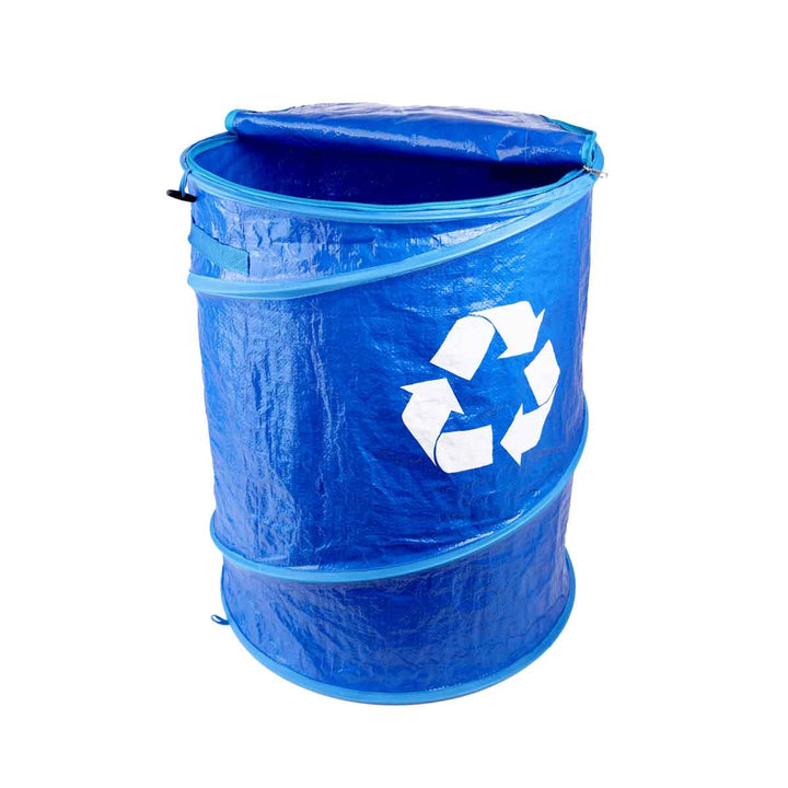 Collapsible design of Coghlan's Pop-Up Recycle Bin 1715