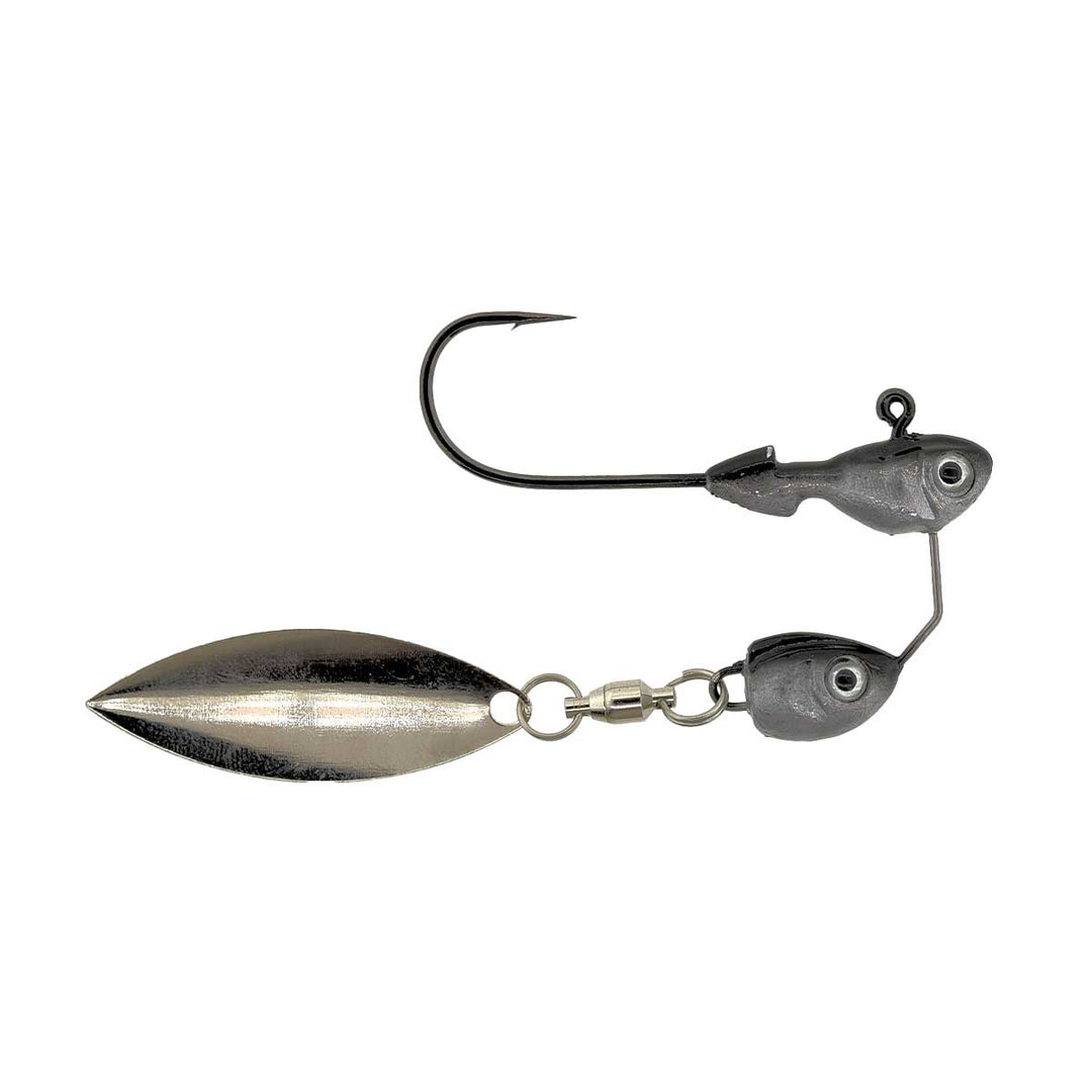 Gambler Mean-O Shad Spin underspin jig head with willow blade for swimbait bass fishing