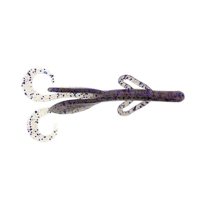 Zoom Baby Brush Hog smoke purple red glitter 4 inch creature bait