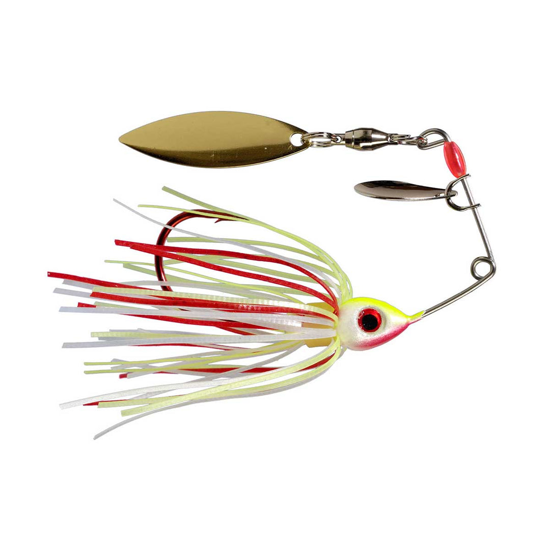 bleeding bait fish lures Spinnerbait Double Willow/Nickle/Gold Persuader American Angling This spinner bait also features all the quality components and attention to detail that have made the Strike King Mini Lures that "Bleed"