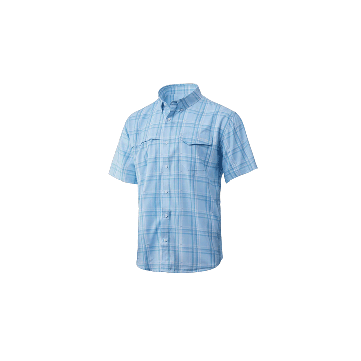 Huk Tide Point Fish Plaid Short Sleeve Shirts