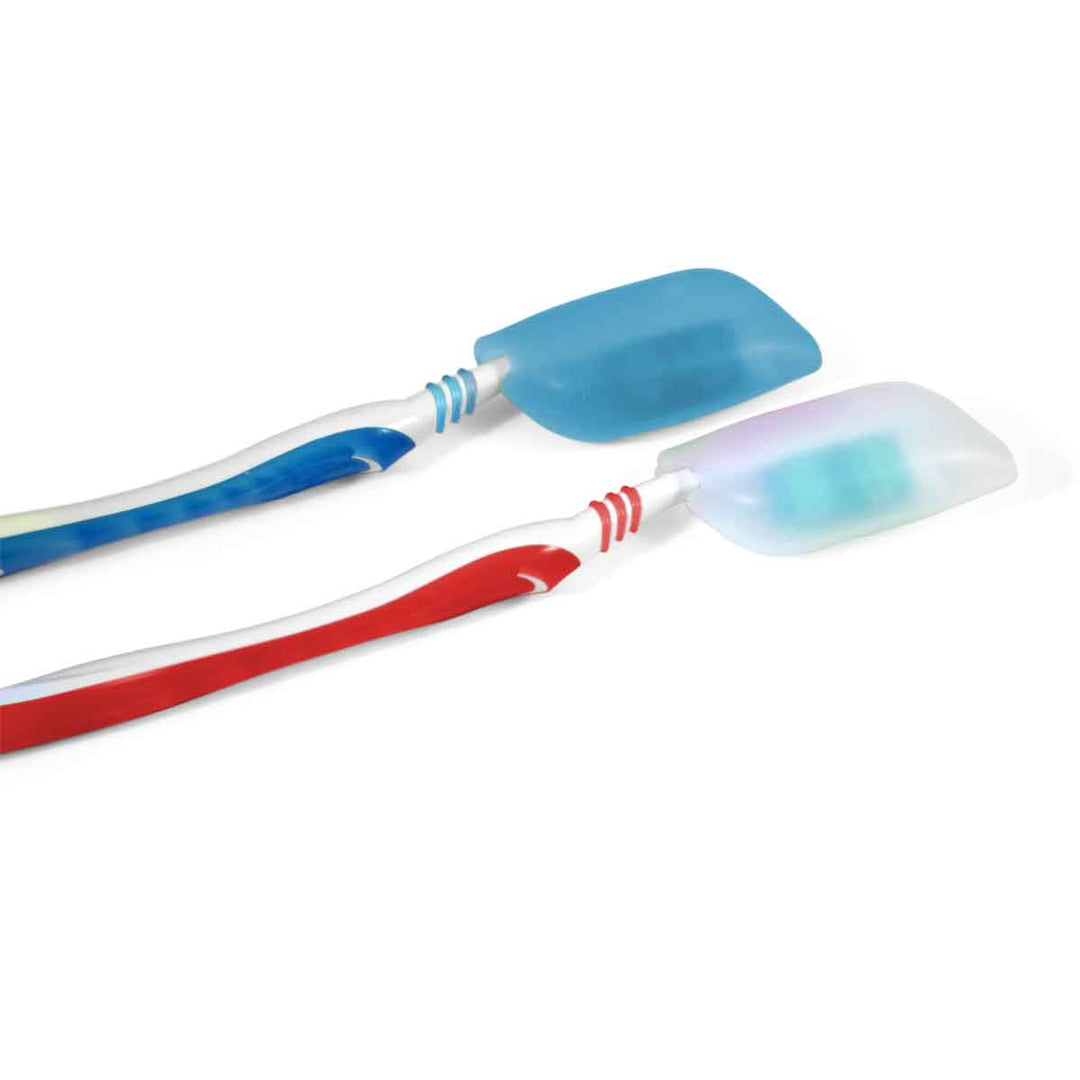 Coghlan’s Toothbrush Covers in white and blue
