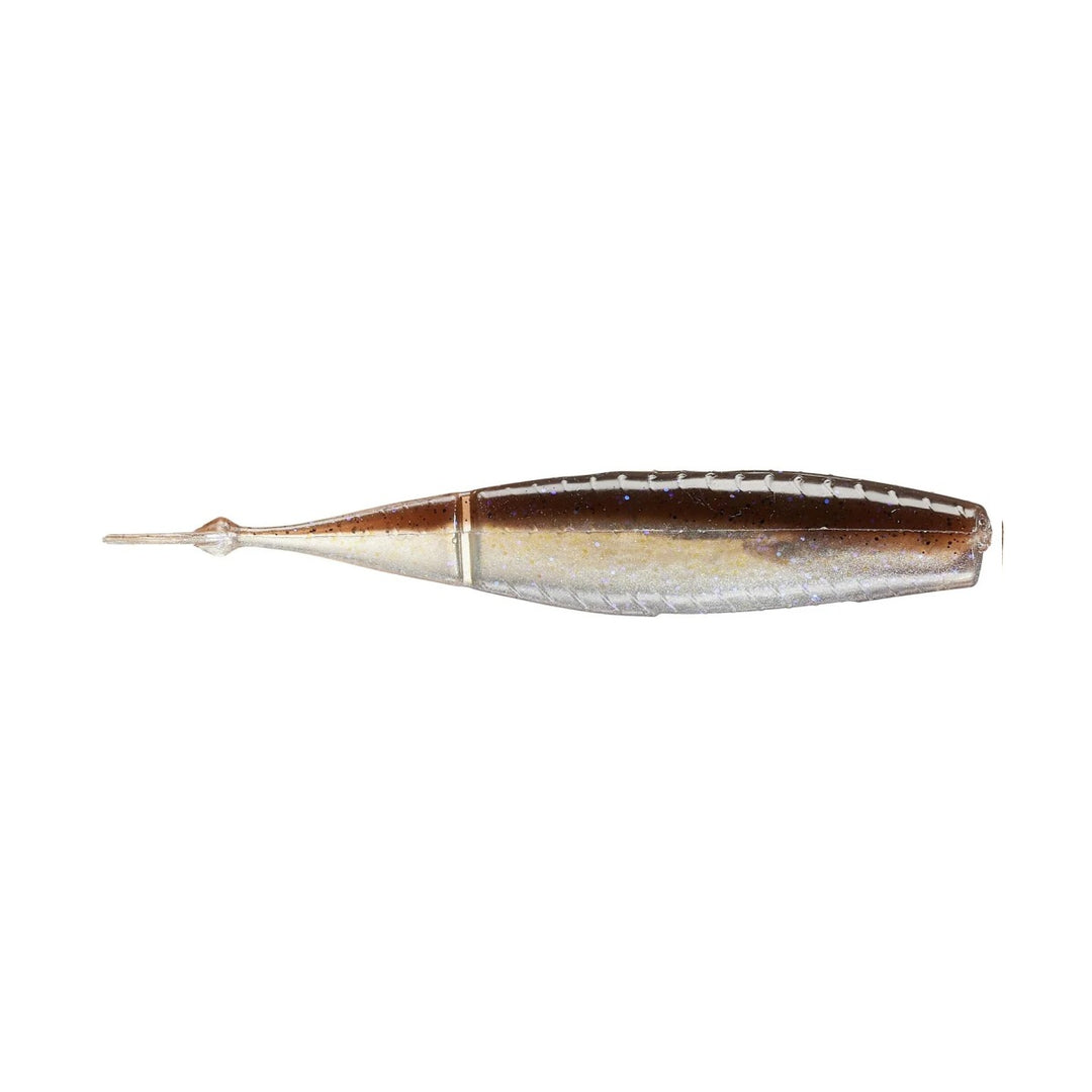 Close-up of 6th Sense Ozzie soft plastic showing ribbed body