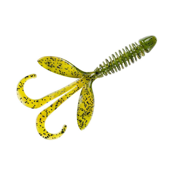 YUM Wooly Hawgtail creature bait with curly tail action for bass fishing