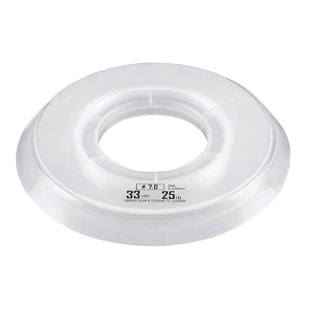 fishing braided line with fluorocarbon leader XBraid Slim & Strong Braid