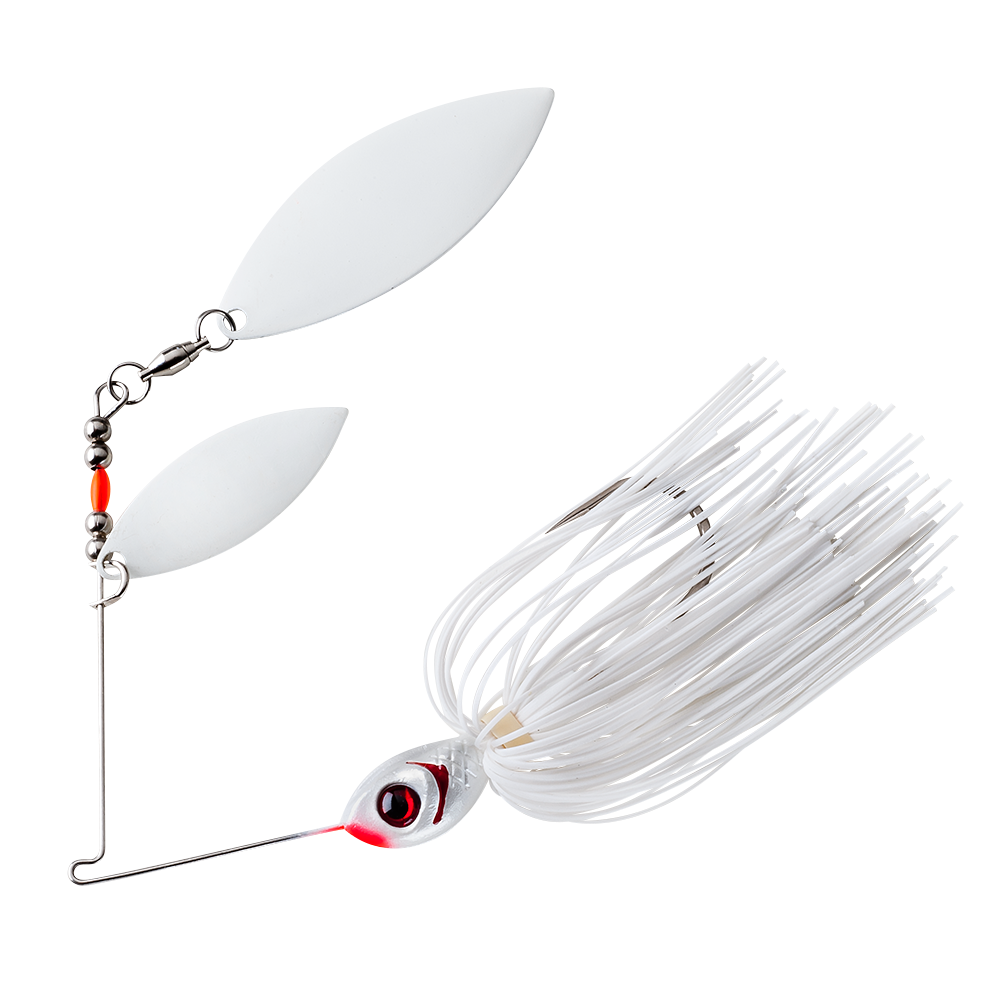 Double Willow Glow Blade Spinnerbait_Snow White