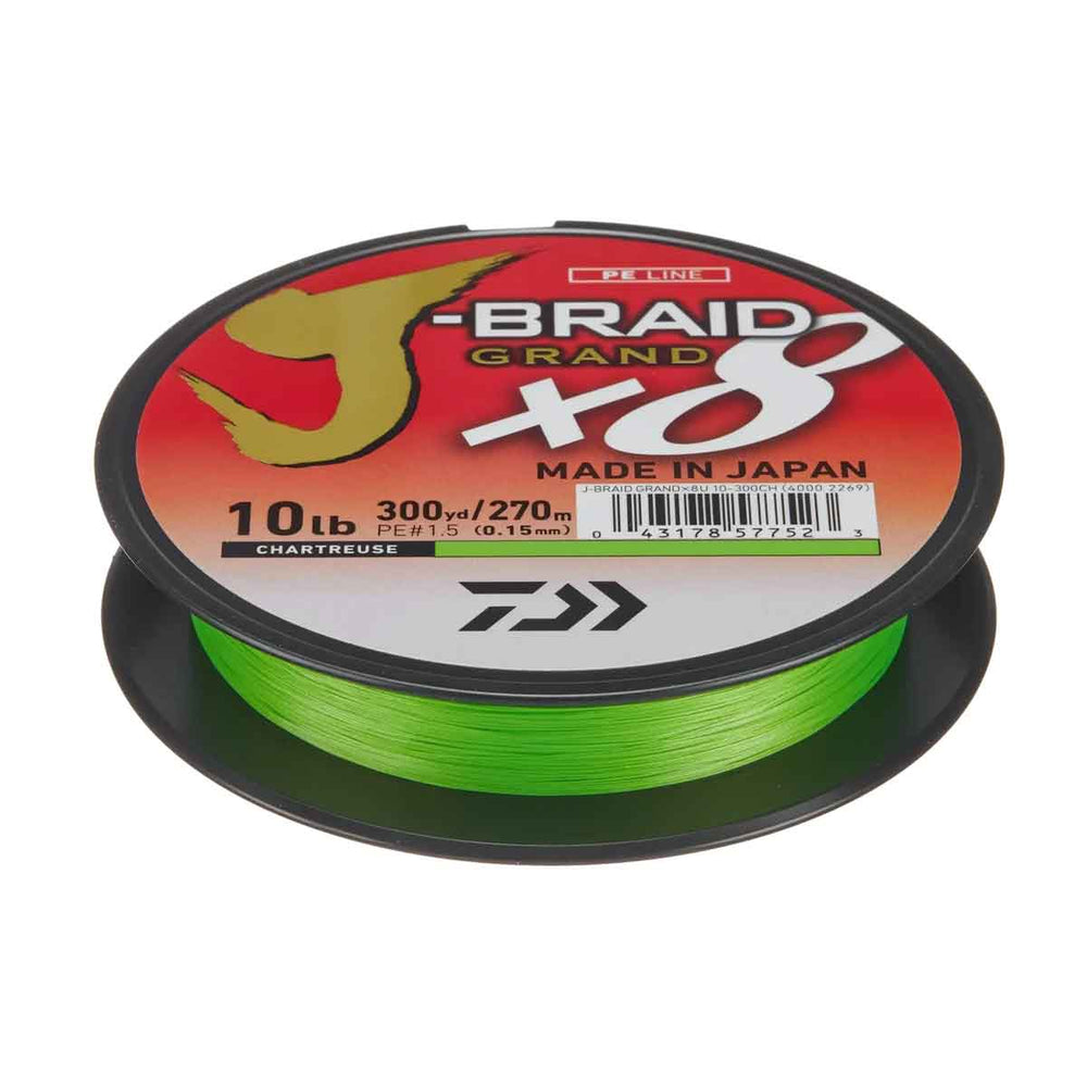 Daiwa J-Braid Grand x8 Chartresuse braided fishing line