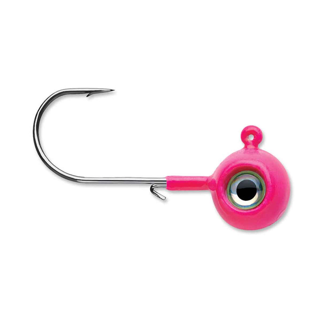 VMC Neon Moon Eye Jig Glow Pink walleye jighead