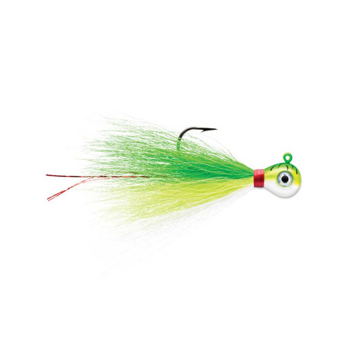 VMC Bucktail Jig with bucktail hair, tinsel fibers and holographic eye