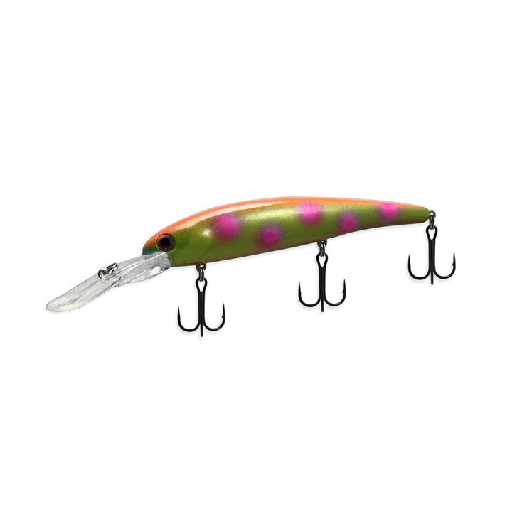 Domka Custom Bandit Deep Walleye crankbait with vibrant hand-painted finish for deep trolling