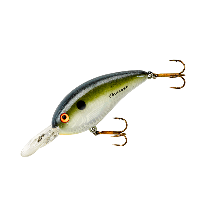 Bomber Fat Free Shad Guppy shallow diving crankbait for bass fishing around cover