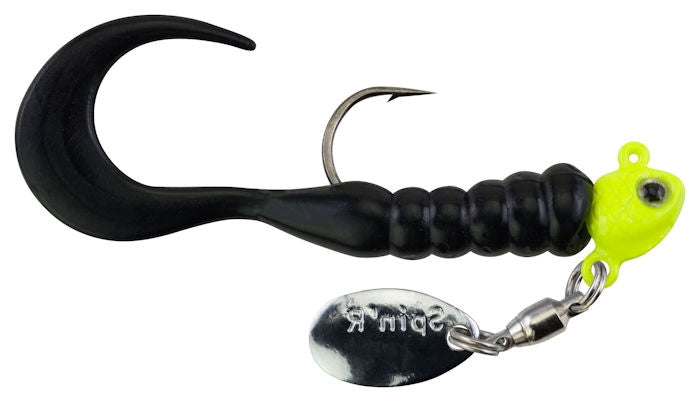 Johnson Fishing Crappie Buster Spin'R Grubs_Chartreuse Black