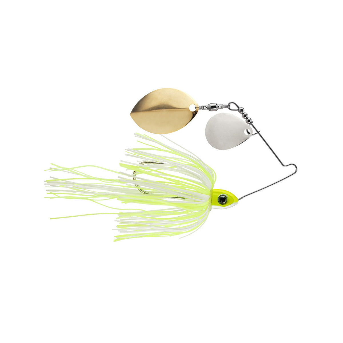 Rapid Fire Double Willow Spinnerbait_Hot Chartreuse White - Nickel/Gold