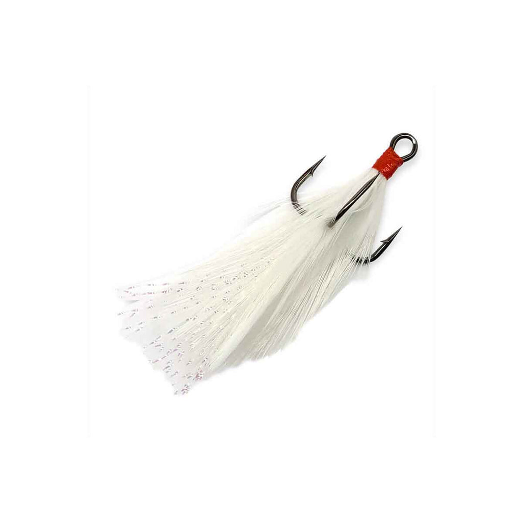 Feathered Treble Hook_White/White – Fishermans Central