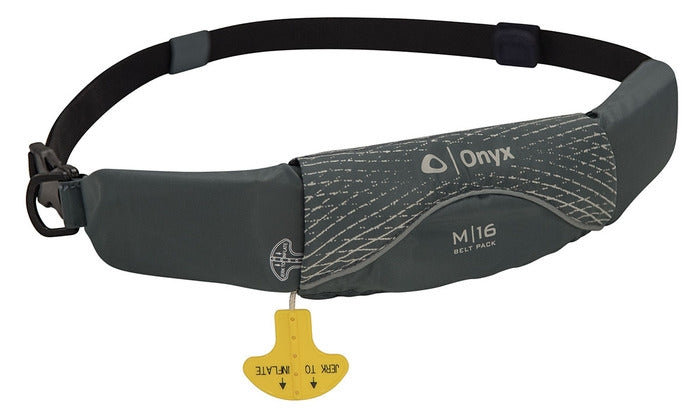 Onyx Manual Inflatable Life Jacket - Belt Pack - Grey