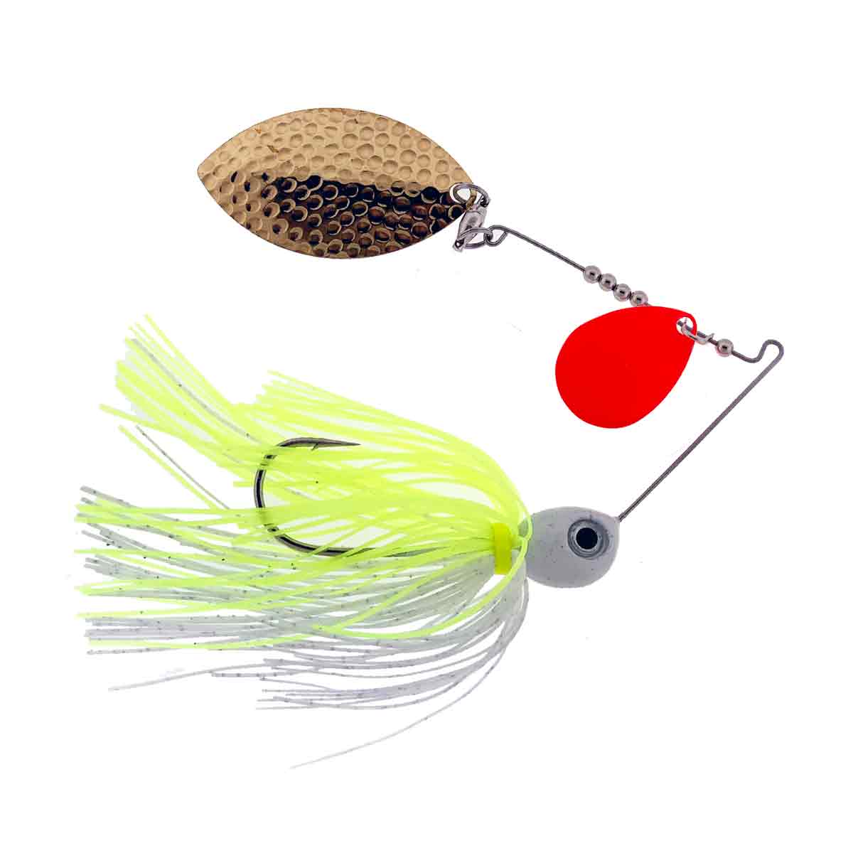 Mark Dove River Special Colorado/Turtle Spinnerbait _Chartreuse White Red/Gold