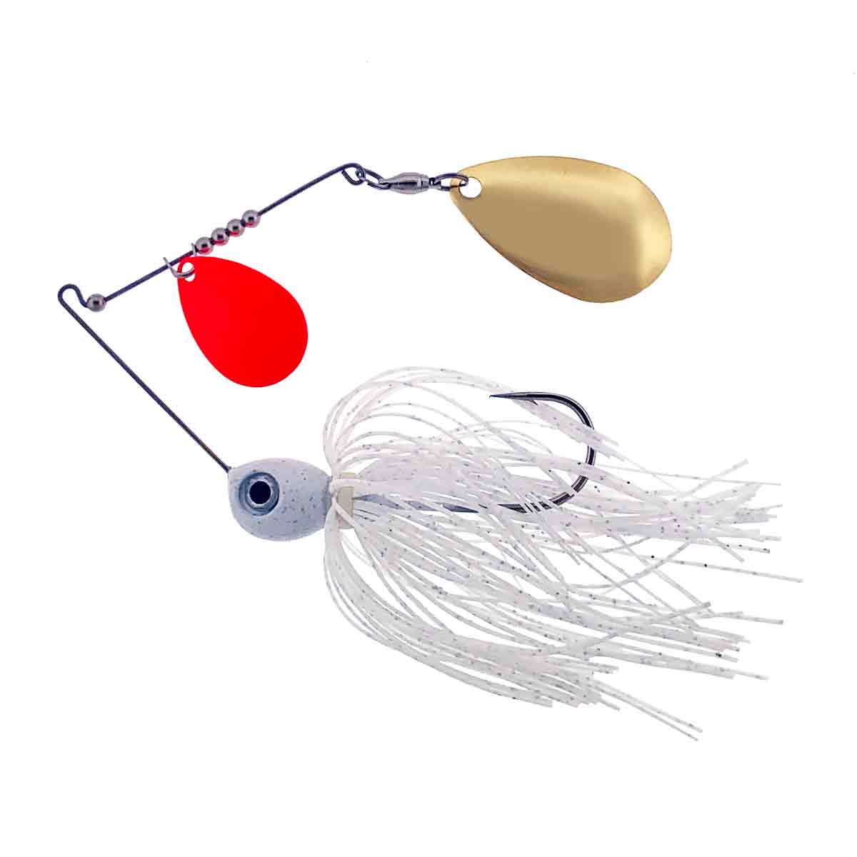 Mark Dove River Special Colorado/Indiana Spinnerbait _White Red/Gold