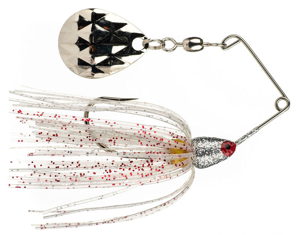 Mini-King Spinnerbait_Silver Head - Clear Silver Red Skirt