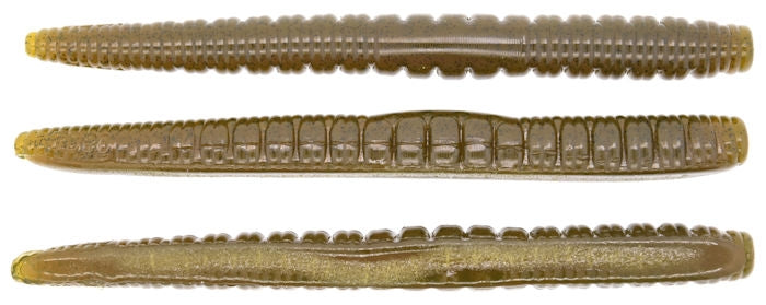 Roboworm NED Worm Green Pumpkin Black Flake