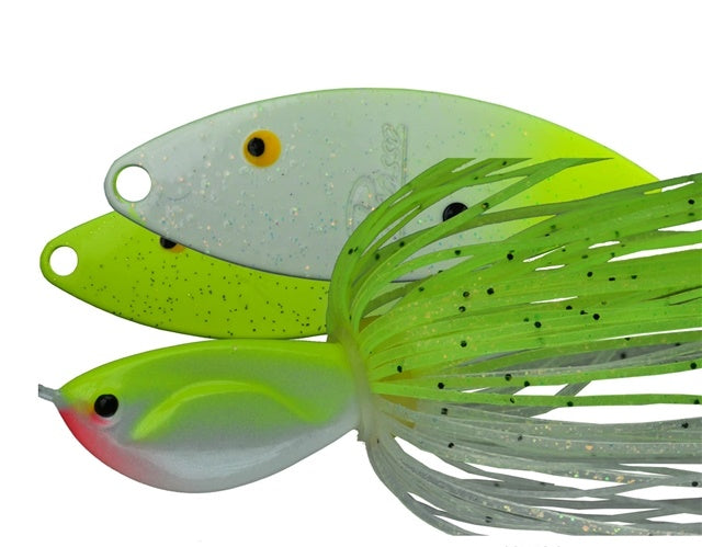 Painted Dbl Willow Spinnerbait_Orange Crystalina Chartreuse