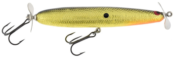 Old School Balsa Baits Twin Spin Gold Foil Black Orange Belly
