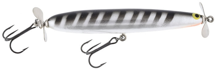 Old School Balsa Baits Twin Spin Pearl Black Stripes