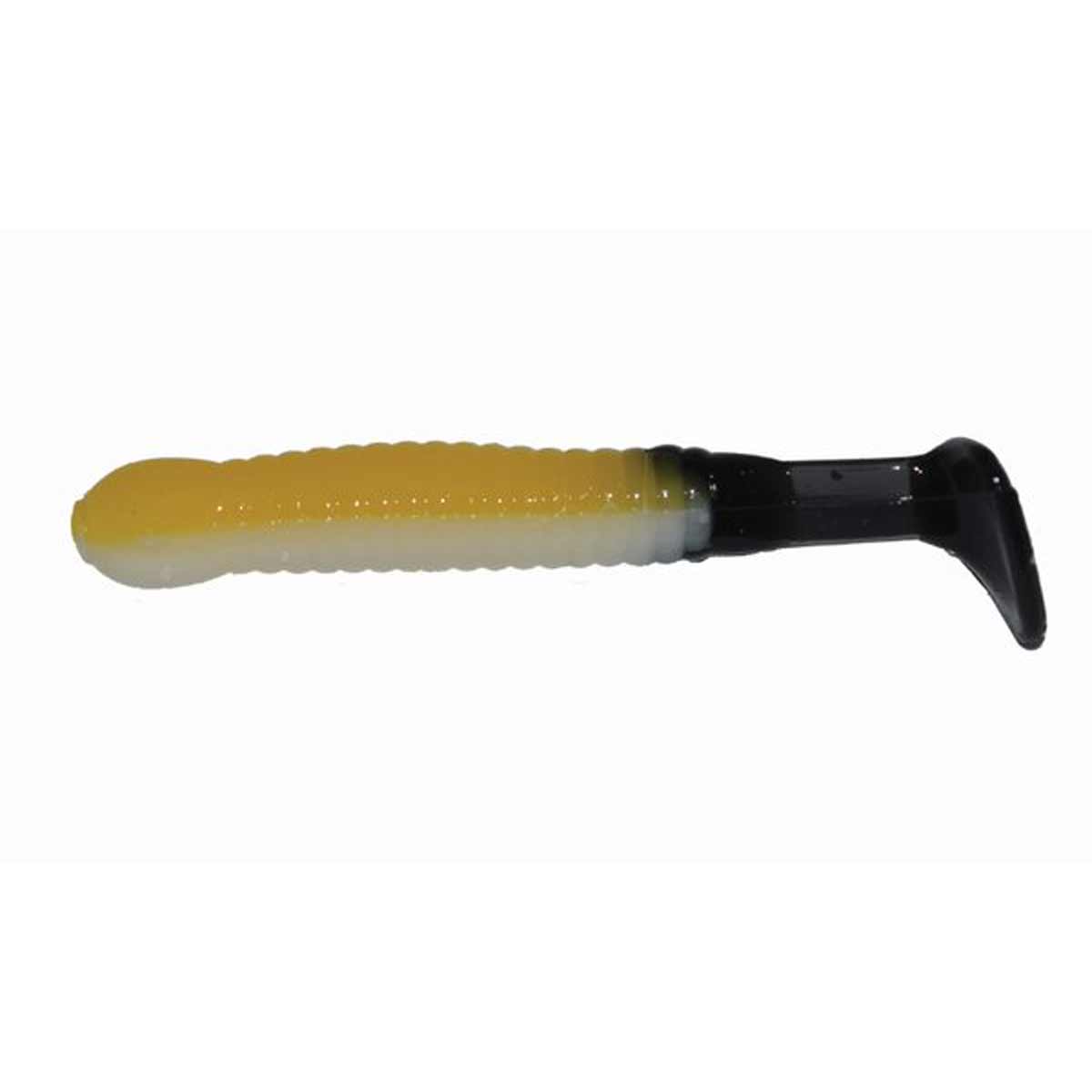 Paddle Tail Grub_Yellow White/Black Tail