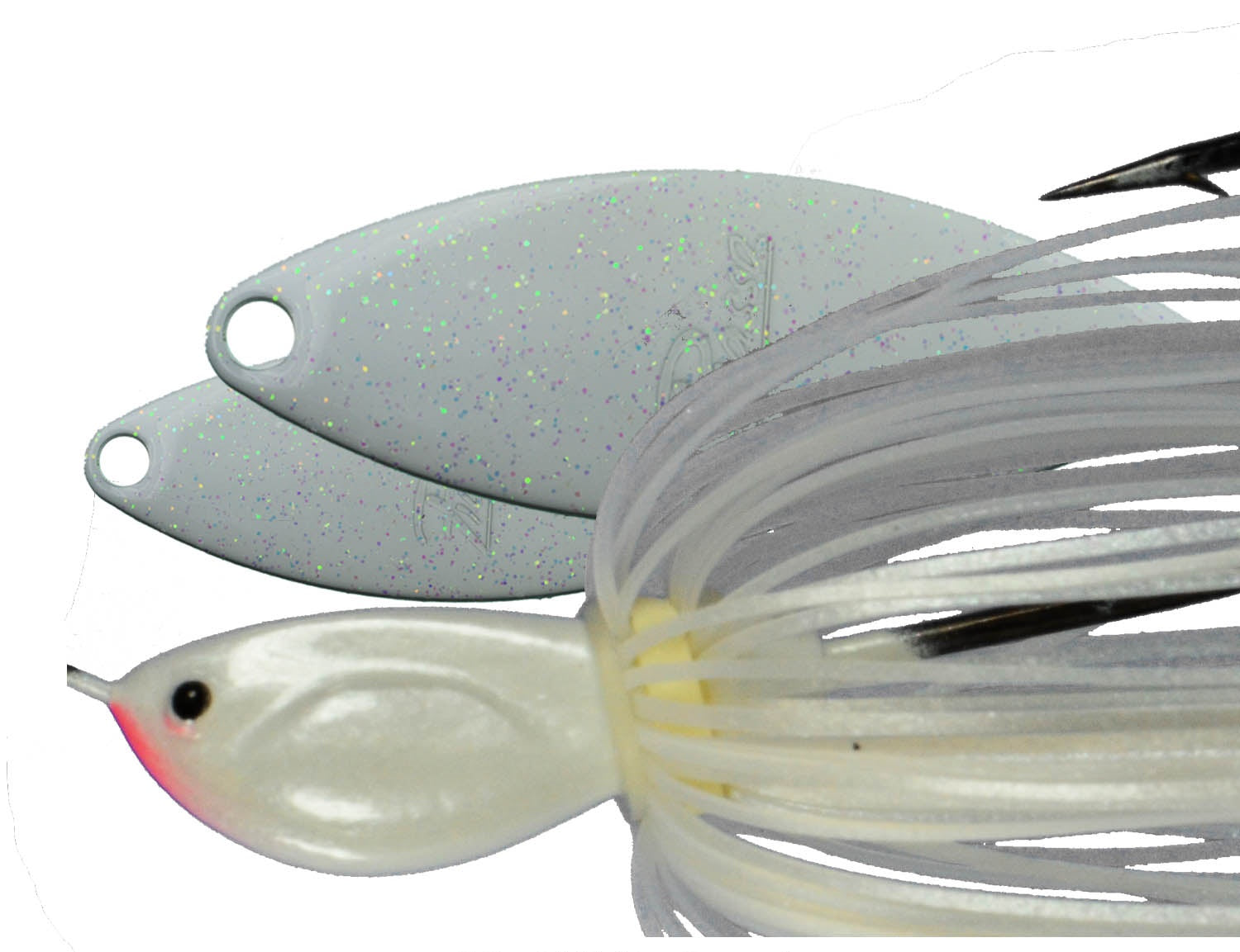 Painted Dbl Willow Spinnerbait_White Pearl