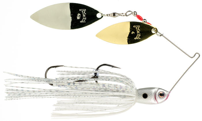 Premier Plus Double Willow Spinnerbait_Super White - Gold/Silver