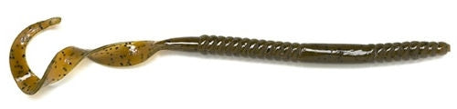 10" Ribbon Tail Worm_Green Pumpkin