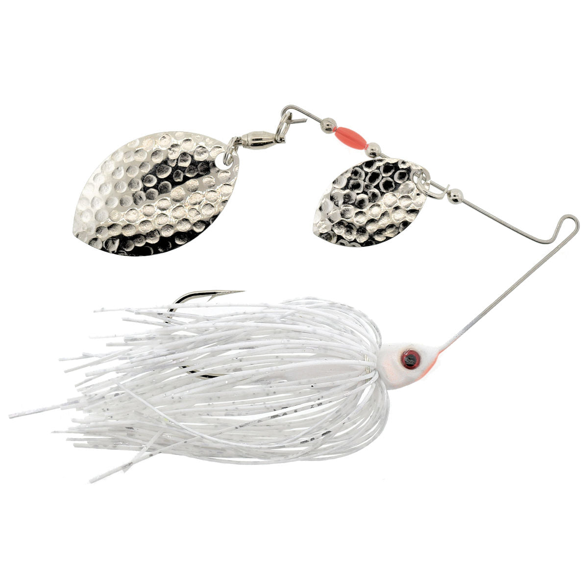 Double Turtle Back Hidden Head Spinnerbait_White Shad
